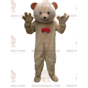 BIGGYMONKEY™ fantasia de mascote filhote de urso bege com