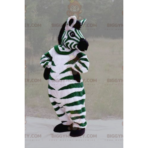 Giant Green Black and White Zebra BIGGYMONKEY™ Mascot Costume -