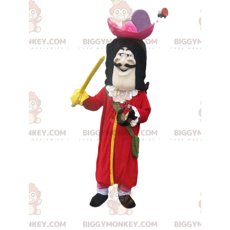 Captain Hook BIGGYMONKEY™ Mascot Costume with Big Red Jacket -