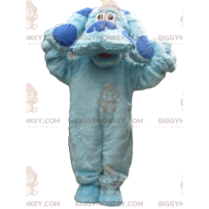 BIGGYMONKEY™ maskotkostume Stor blå hund med trist udseende -