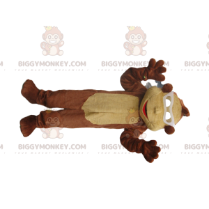 BIGGYMONKEY™ Costume da mascotte Scimmia marrone e beige con