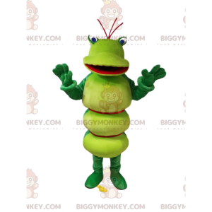 Green Caterpillar BIGGYMONKEY™ Mascot Costume with Gorgeous