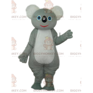 Grå og hvid Koala BIGGYMONKEY™ maskotkostume. koala kostume -