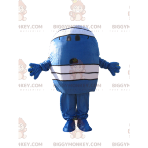 BIGGYMONKEY™ Mascot Costume Blue Character With White Bandage -