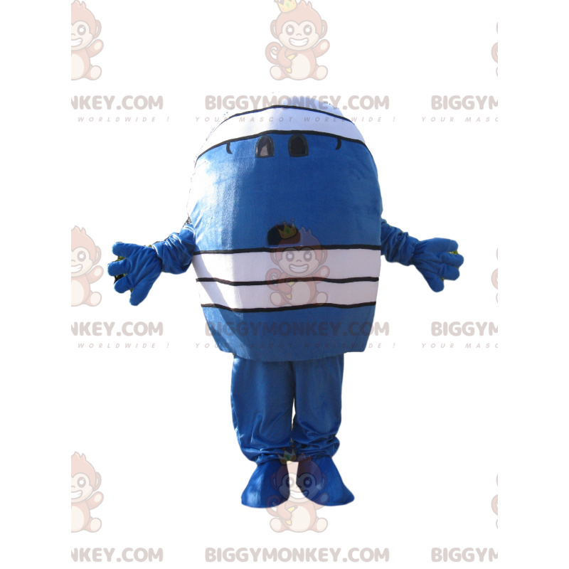 BIGGYMONKEY™ Maskottchen-Kostüm Blaue Figur mit weißem Verband BIGGYMONKEY™ Maskottchen-Kostüm Blaue Figur mit weißem Verband