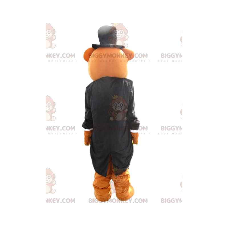 Brown Bear BIGGYMONKEY™ Mascot Costume with Black Tailcoat Brown Bear BIGGYMONKEY™ Mascot Costume with Black Tailcoat