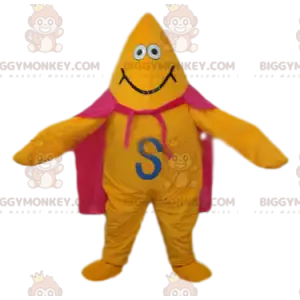 Στολή μασκότ Yellow Star BIGGYMONKEY™ με ροζ κάπα και μεγάλο
