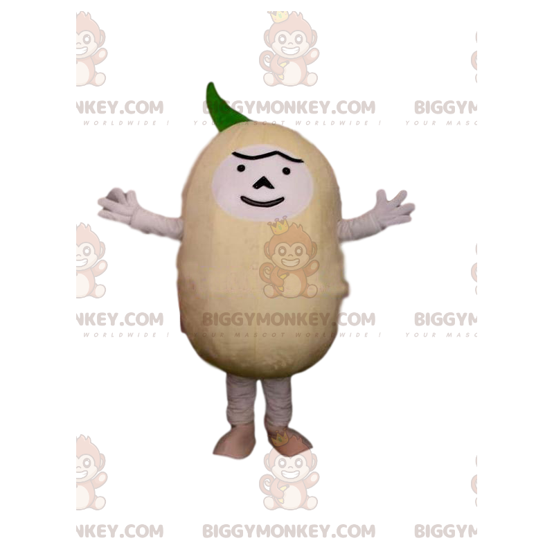 BIGGYMONKEY™ Mascot Costume Cream -hahmo, jossa on vihreä puffi BIGGYMONKEY™ Mascot Costume Cream -hahmo, jossa on vihreä puffi