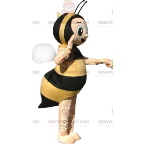 Costume de mascotte BIGGYMONKEY™ d'abeille très heureuse.