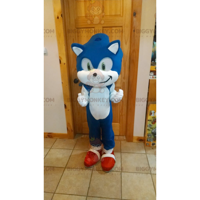 BIGGYMONKEY™ maskotkostume Sonic Famous Blue Hedgehog fra videospil - Masker berømte mennesker - BiggyMonkey.com