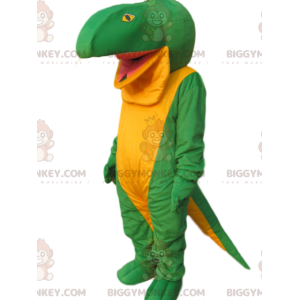 Kostium maskotka duża zielono-żółta jaszczurka BIGGYMONKEY™.