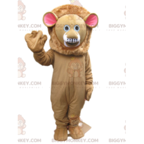 BIGGYMONKEY™ maskotdräkt beige lejon med sött ansikte - Lion maskot - BIGGYMONKEY_014210 - BiggyMonkey.com
