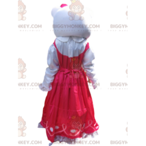 Hello Kitty BIGGYMONKEY™ maskotkostume med fuchsia satinkjole -