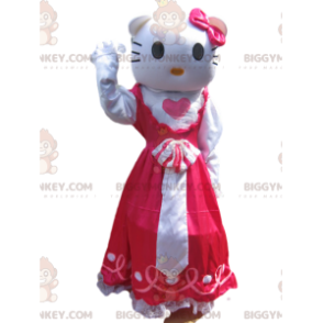 Hello Kitty BIGGYMONKEY™ maskotkostume med fuchsia satinkjole -