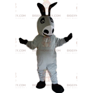 Traje de mascote de burro cinza e preto BIGGYMONKEY™. fantasia