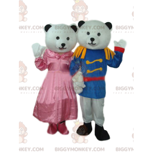 BIGGYMONKEY™ Mascottekostuum Duo van witte beer en welp in