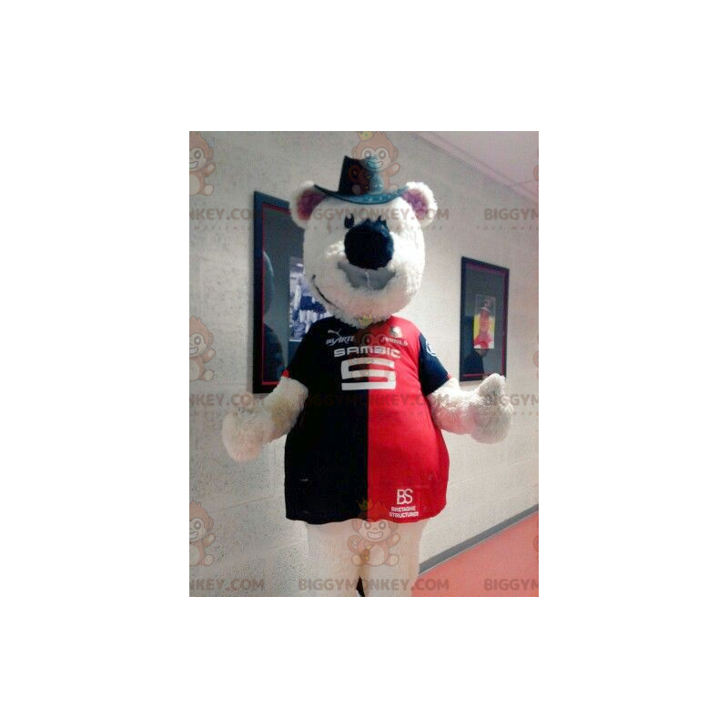 Beige Teddy Bear BIGGYMONKEY™ Mascot Costume with Hat and Beige Teddy Bear BIGGYMONKEY™ Mascot Costume with Hat and