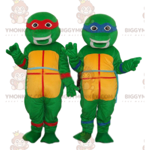 Dúo de disfraces de mascota Raphael y Leonardo de Teenage