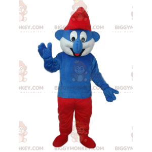 Fato de mascote Papa Smurf com Nariz Grande BIGGYMONKEY™ –