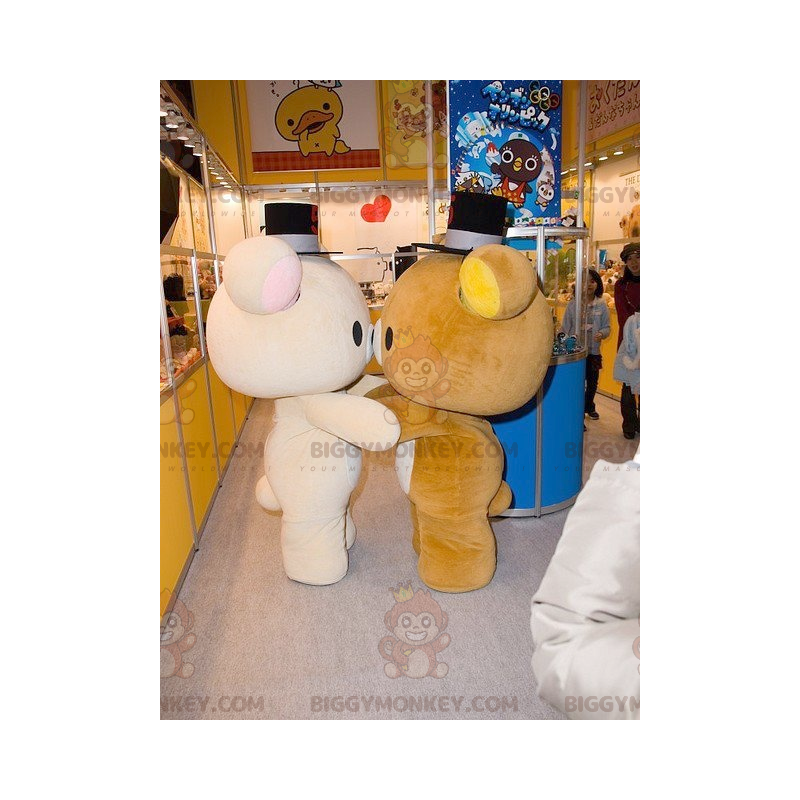 2 mascotes de ursinho de pelúcia bege e marrom muito fofos do 2 mascotes de ursinho de pelúcia bege e marrom muito fofos do