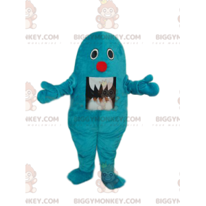 BIGGYMONKEY™ Little Blue Monster with Big Hampaat maskottiasu -