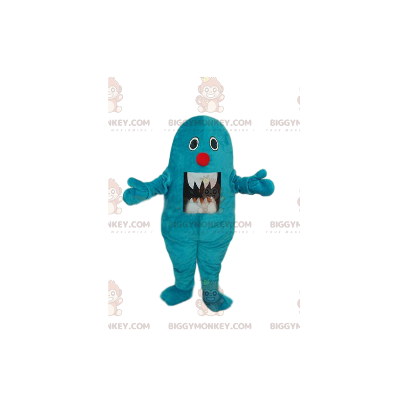 Costume de mascotte BIGGYMONKEY™ de petit monstre bleu avec de Costume de mascotte BIGGYMONKEY™ de petit monstre bleu avec de