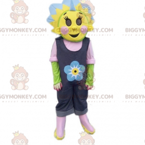 Buntes und florales BIGGYMONKEY™ Maskottchenkostüm Sonnenblume