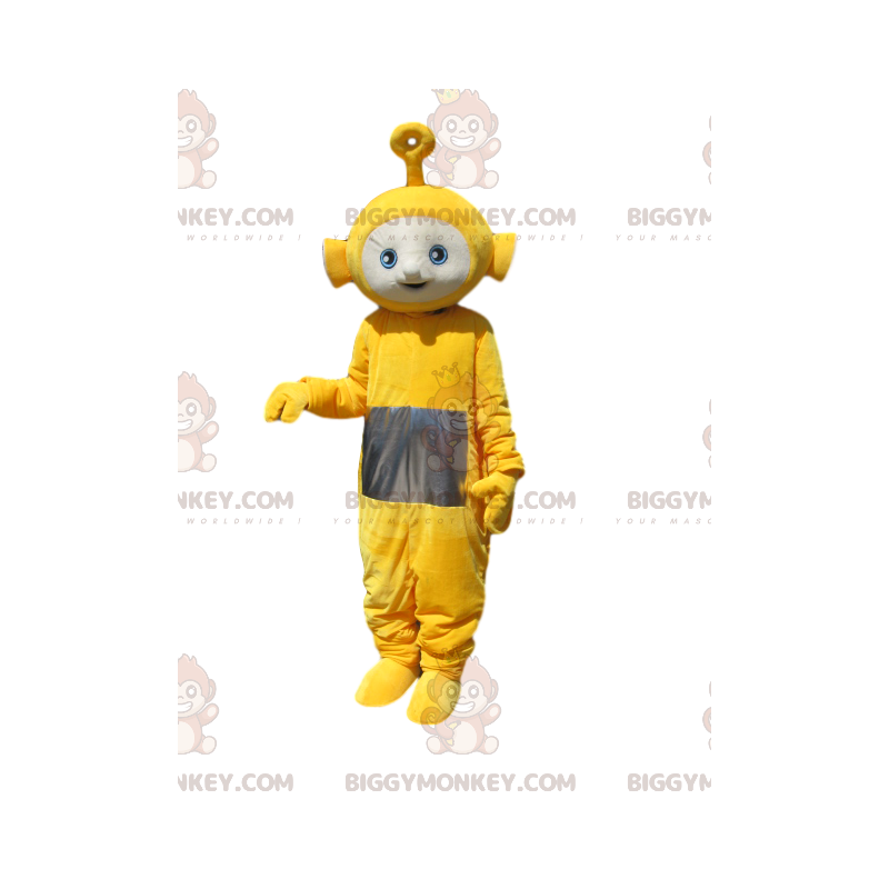 BIGGYMONKEY™ mascot costume of Laa-laa the yellow Teletubby.