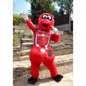 All Hairy Red and Black Monster BIGGYMONKEY™ Mascot Costume -