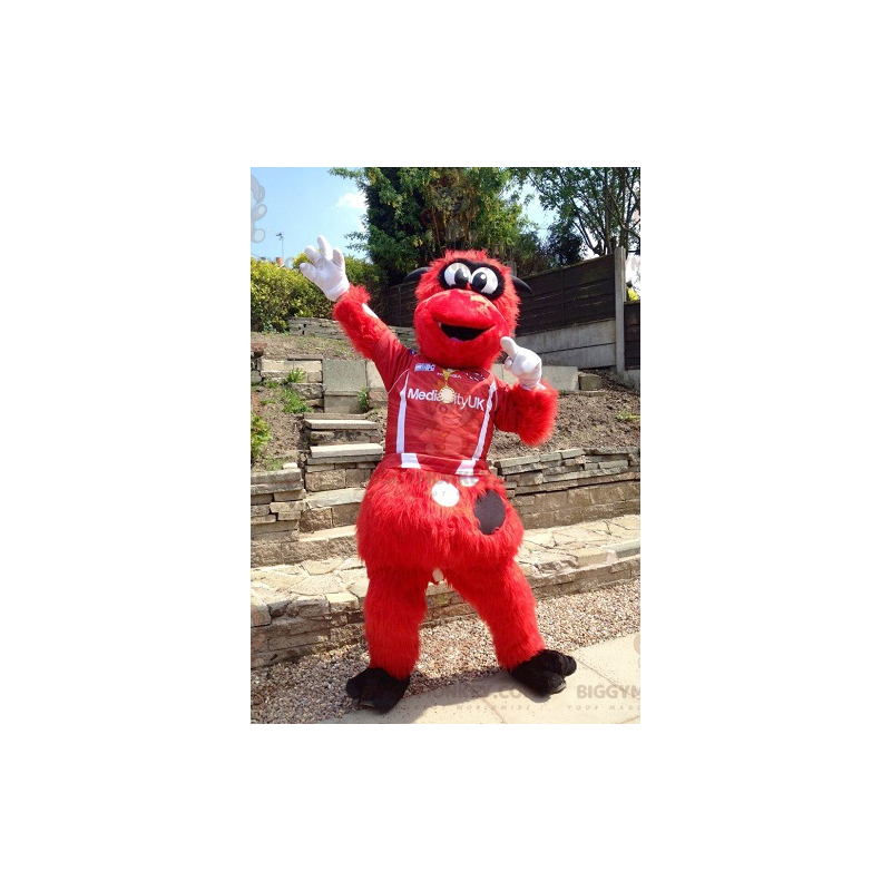 All Hairy Red and Black Monster BIGGYMONKEY™ Mascot Costume -