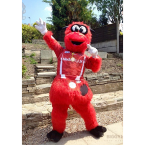 All Hairy Red and Black Monster BIGGYMONKEY™ Mascot Costume -