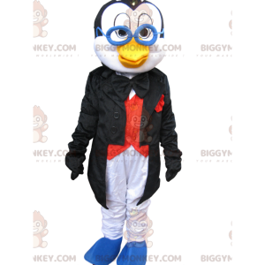 Costume da mascotte pinguino BIGGYMONKEY™ con abito elegante e