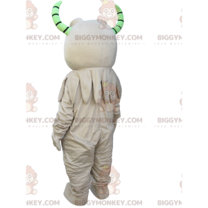 BIGGYMONKEY™ Mascot Costume Funny Monster with Green Horns -