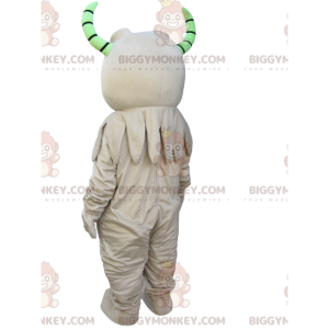 BIGGYMONKEY™ Mascottekostuum Grappig monster met groene hoorns