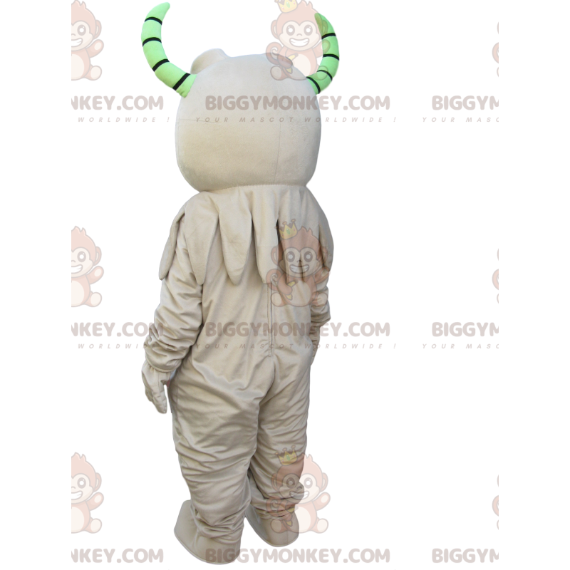 BIGGYMONKEY™ Mascot Costume Funny Monster with Green Horns – BIGGYMONKEY™ Mascot Costume Funny Monster with Green Horns –