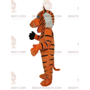 Kostým maskota Tiger BIGGYMONKEY™ s bílou hřívou –
