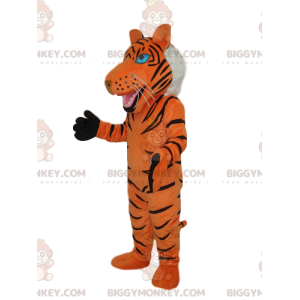 Disfraz de mascota Tiger BIGGYMONKEY™ con melena blanca -