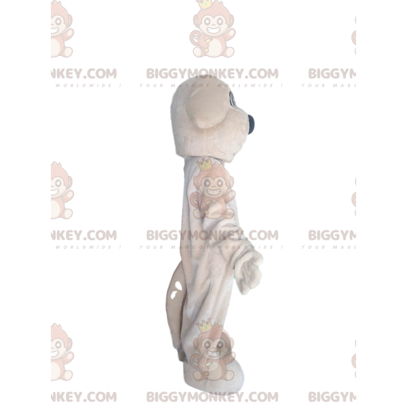 BIGGYMONKEY™ maskottiasu Valkoinen koira isolla mustalla BIGGYMONKEY™ maskottiasu Valkoinen koira isolla mustalla