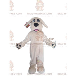 Kostým maskota BIGGYMONKEY™ Bílý pes s velkým černým čenichem - Maskoti psů - BIGGYMONKEY_014259 - BiggyMonkey.com