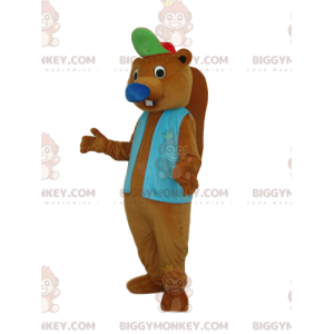 Disfraz de mascota Brown Beaver BIGGYMONKEY™ con chaqueta y