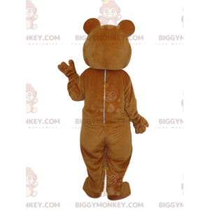 BIGGYMONKEY™ μασκότ στολή καφέ αρκούδα με όμορφο μαύρο ρύγχος -