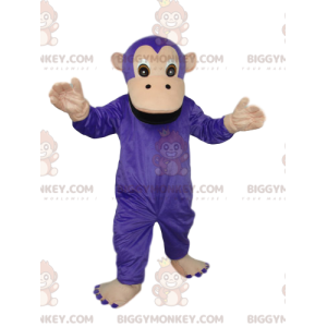 Purple and brown monkey BIGGYMONKEY™ mascot costume. monkey