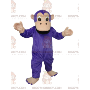 Purple and brown monkey BIGGYMONKEY™ mascot costume. monkey