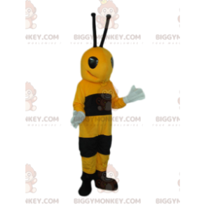 Erg blij zwart-gele bij BIGGYMONKEY™ mascottekostuum -