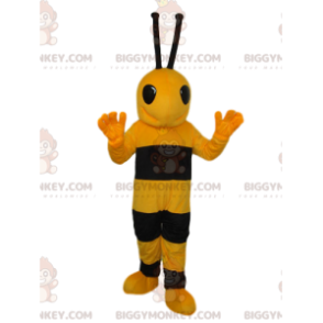 Erg blij zwart-gele bij BIGGYMONKEY™ mascottekostuum -
