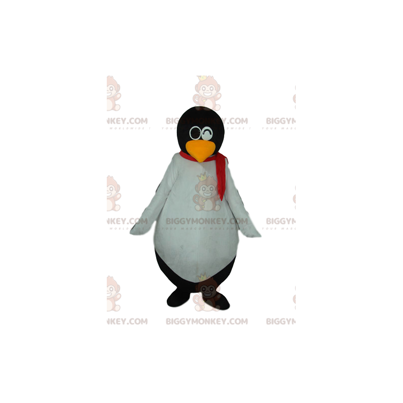 Traje de mascote BIGGYMONKEY™ de pinguim preto e branco muito Traje de mascote BIGGYMONKEY™ de pinguim preto e branco muito