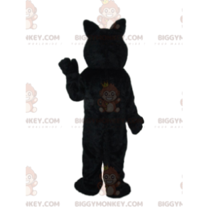 Costume de mascotte BIGGYMONKEY™ de loup noir et blanc avec des