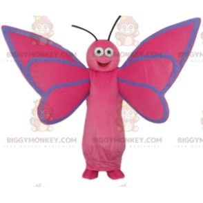 Heel blij roze vlinder BIGGYMONKEY™ mascottekostuum -