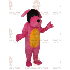Fuksian ja keltaisen koiran BIGGYMONKEY™ maskottiasu -
