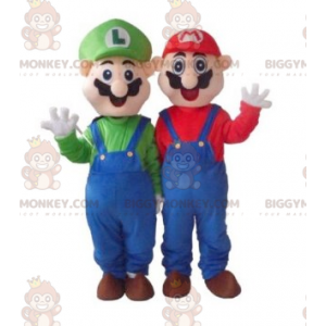 BIGGYMONKEY™ maskotdräkt av Mario och Luigi kända